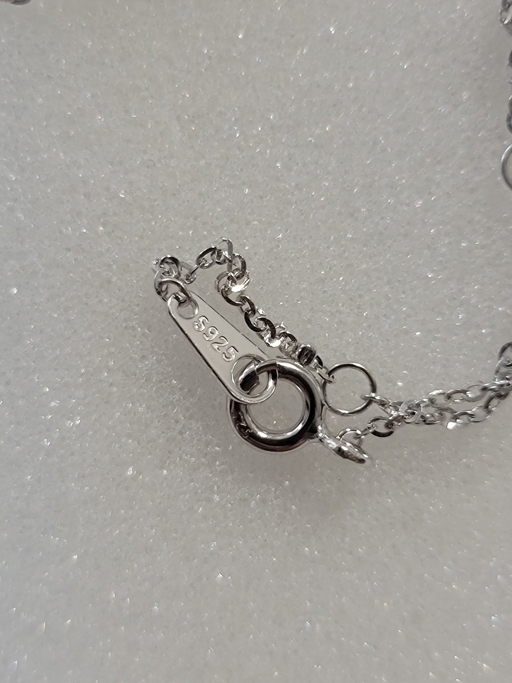 New .925 Sterling Silver Necklace with Purple CZ Teardrop Pendant - Picture 3 of 4